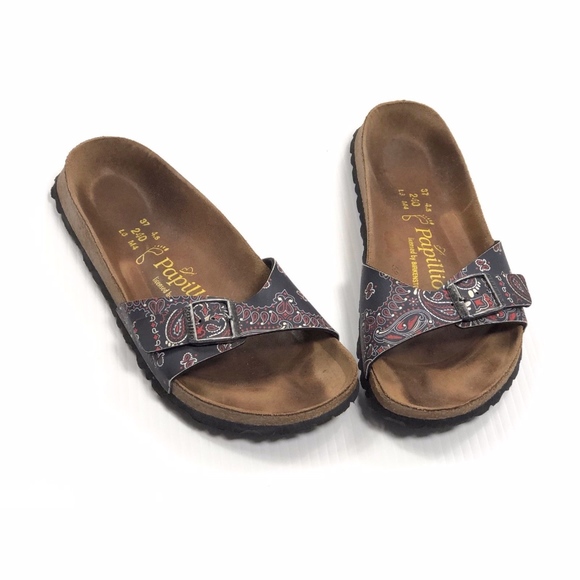 Birkenstock Shoes - BIRKENSTOCK Papillio Gray Paisley Madrid Sandals 6